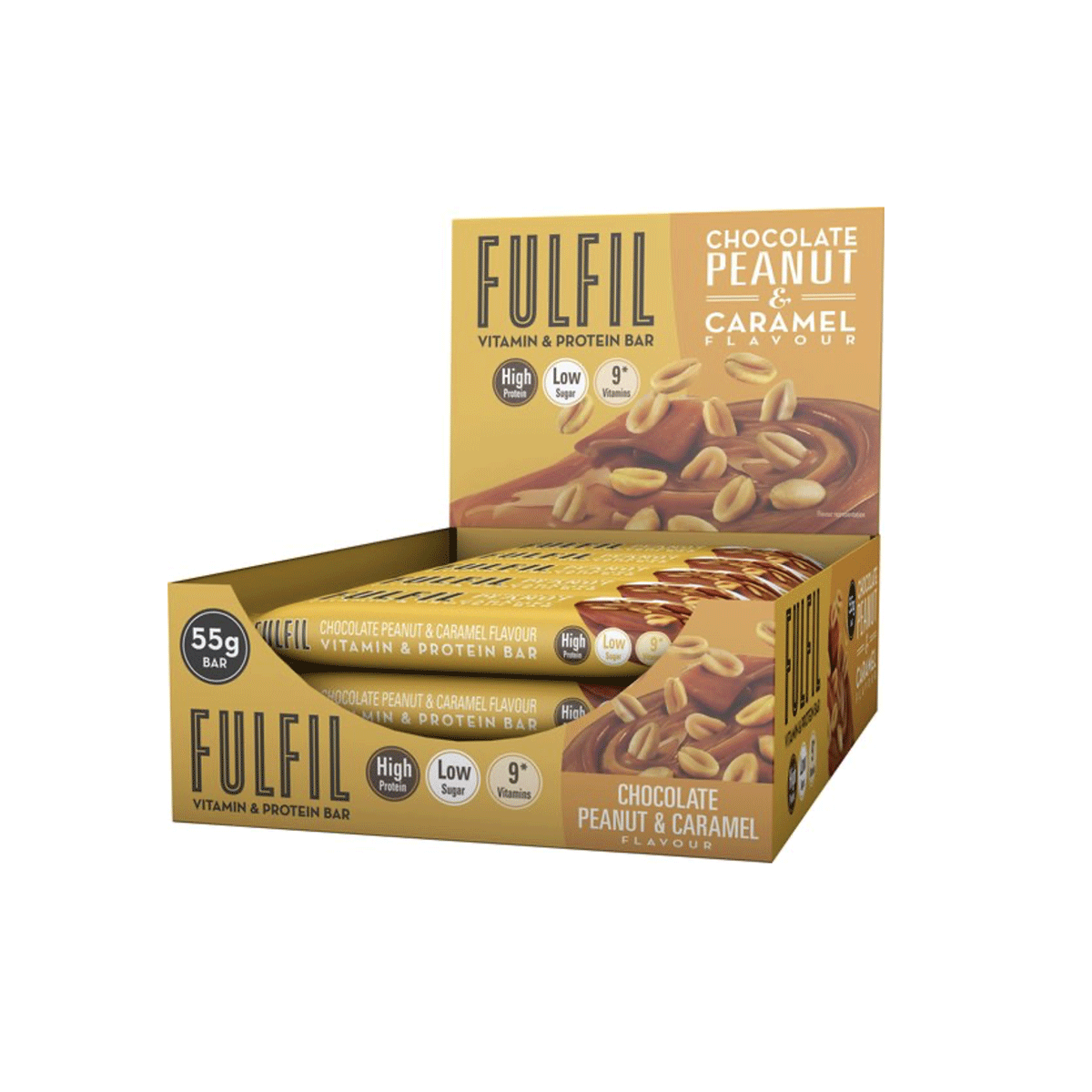 15x55g Barre Protéinée Caramel Cacahuète