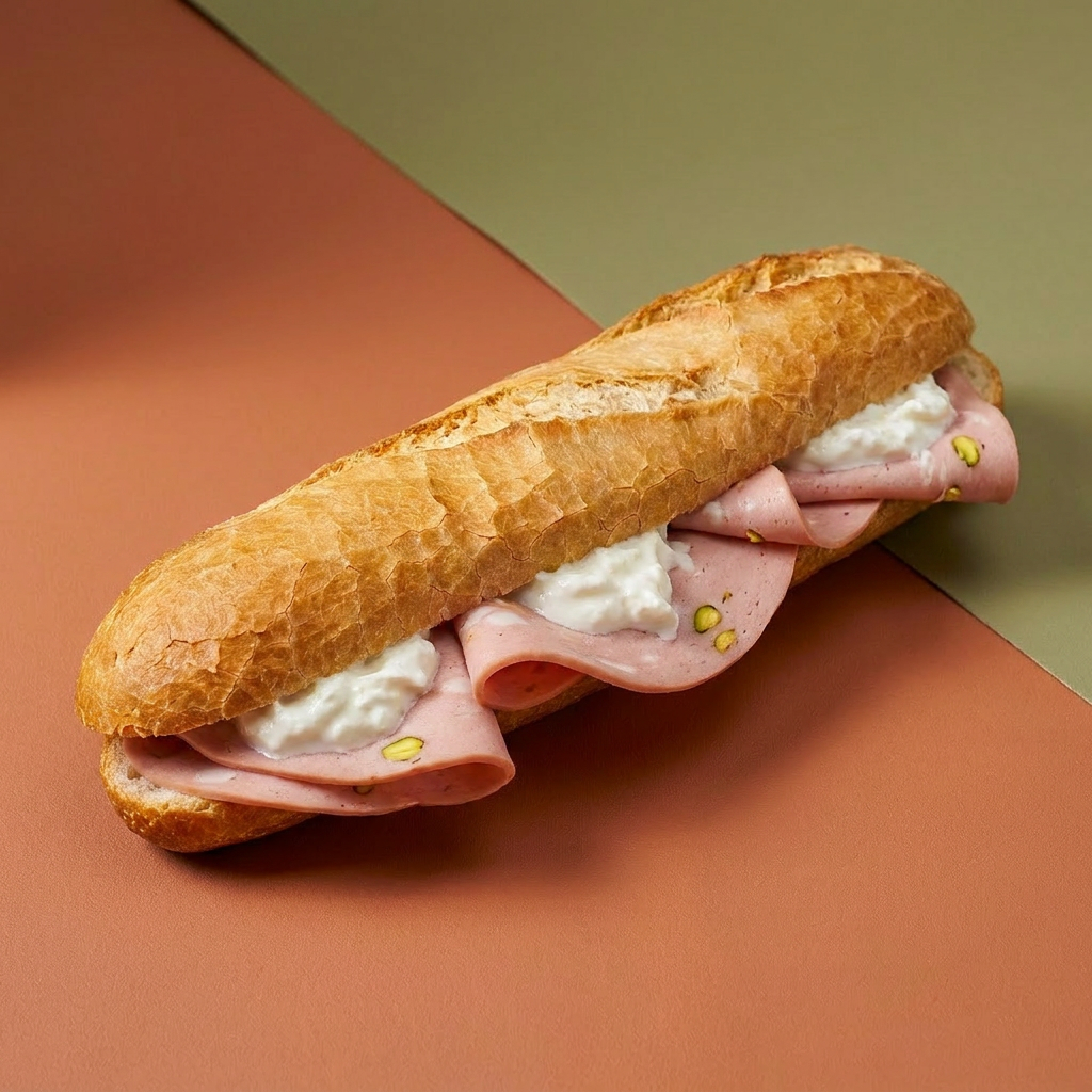 Burrata Mortadella Broodje (Zonder Groentjes, Wit)