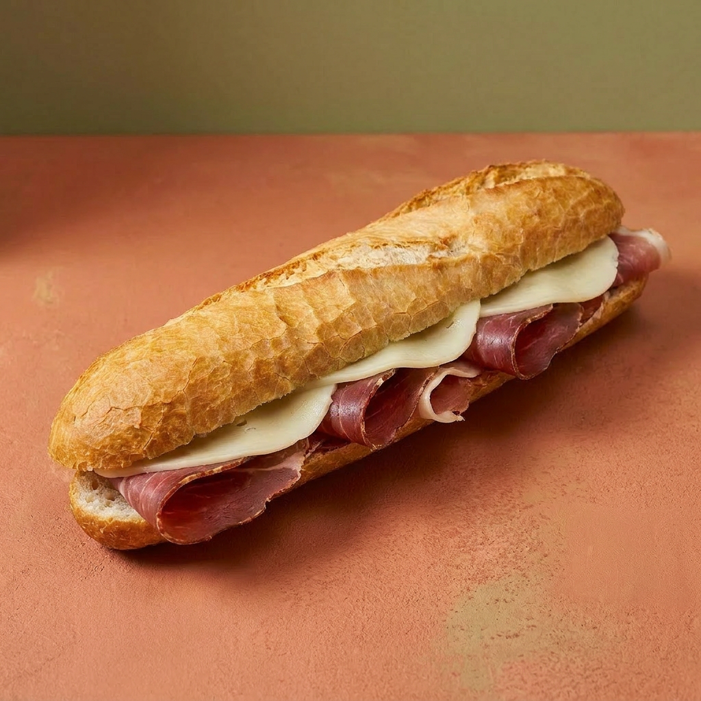 Sandwich Jambon Fumé Mozzarella (Sans Crudités, Blanc)