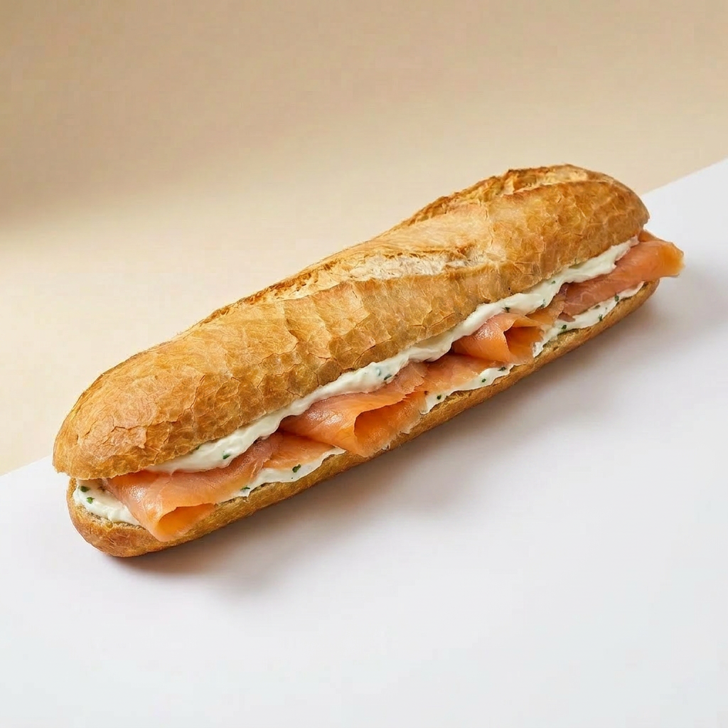Gerookte Zalm Verse Kaas Broodje (Zonder Groentjes, Wit)