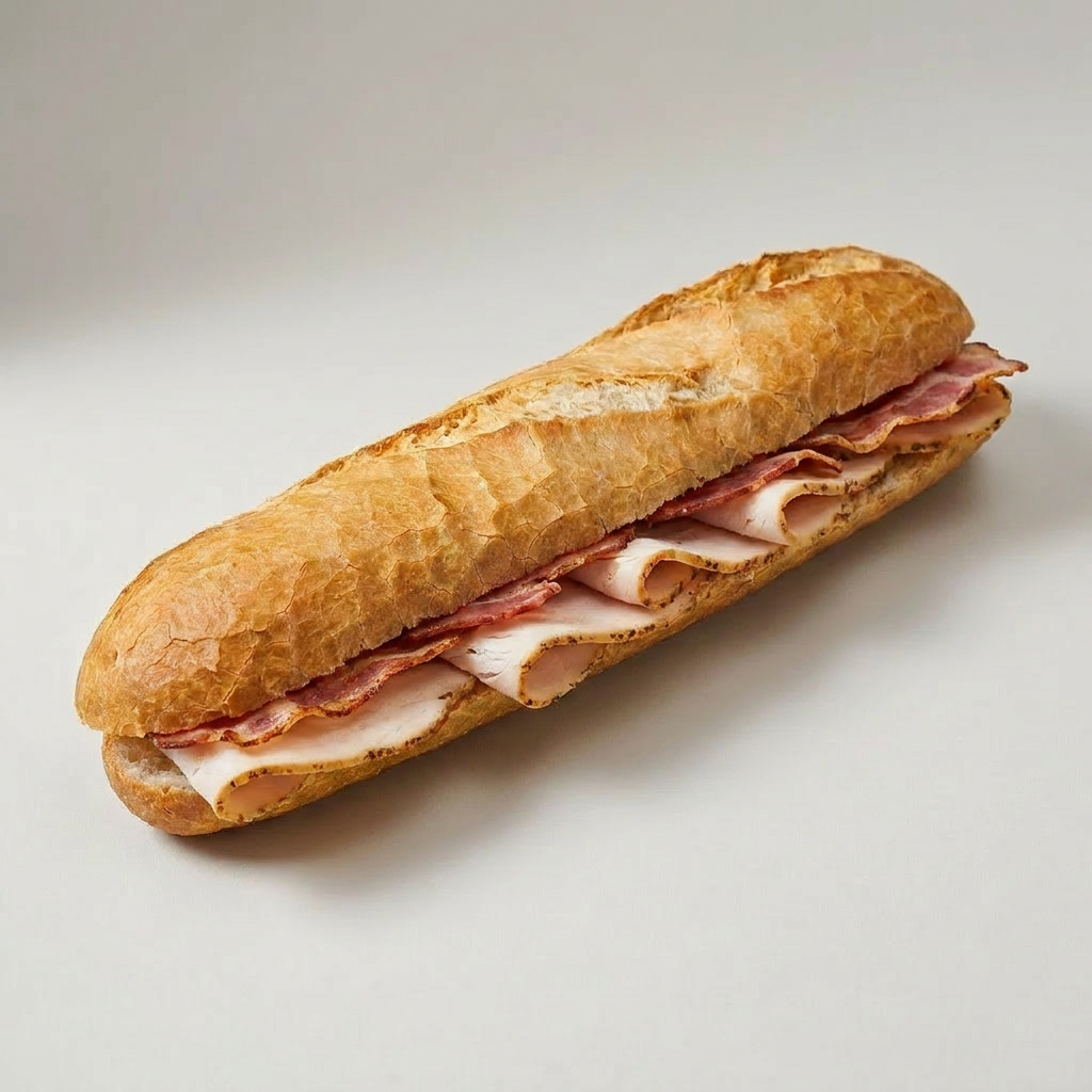 Sandwich Poulet & Bacon (Sans Crudités, Blanc)