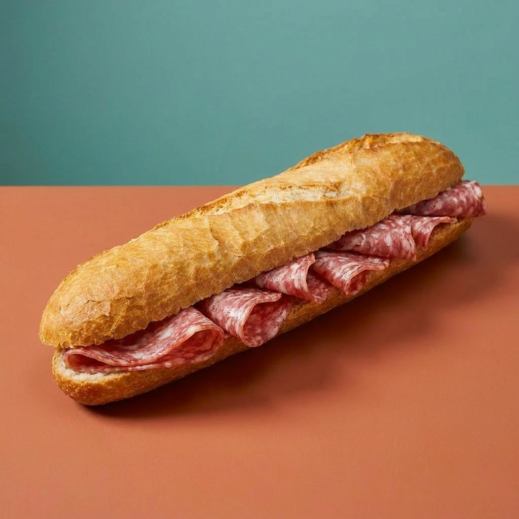 Sandwich Salami (Sans Crudités, Blanc)