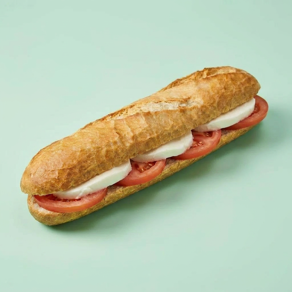 Sandwich Tomate Mozzarella (Sans Crudités, Blanc)