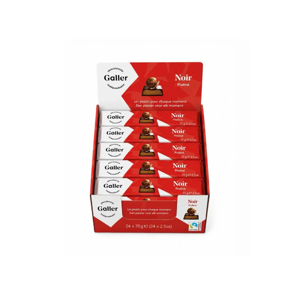 24x70g Barre Chocolat Noir Praliné